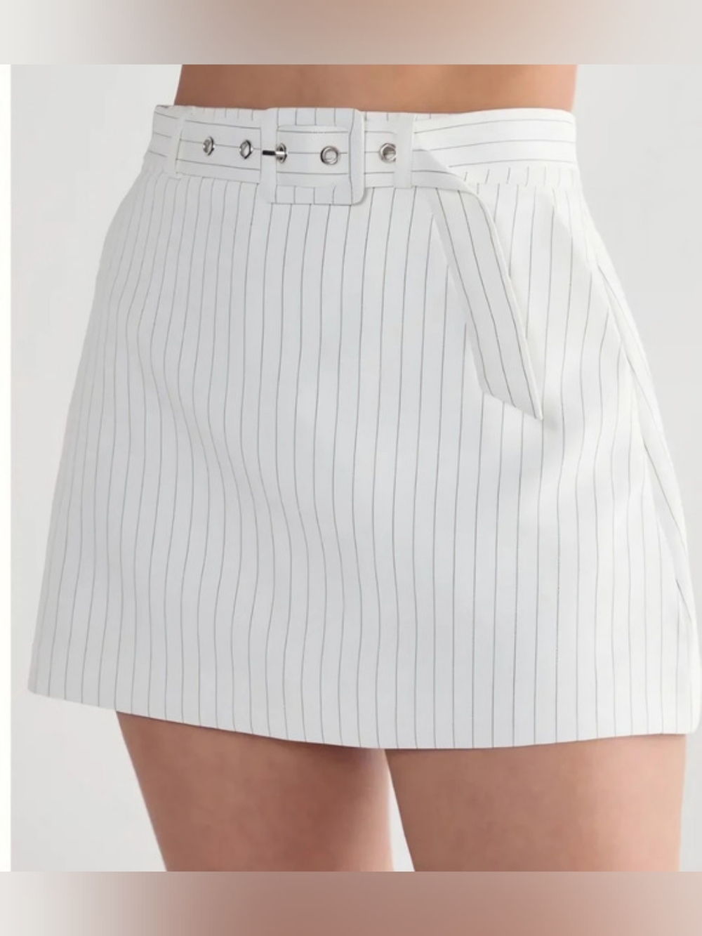 NASTY GAL Pinstripe Belted Tailored Skort  Size 14 NWT